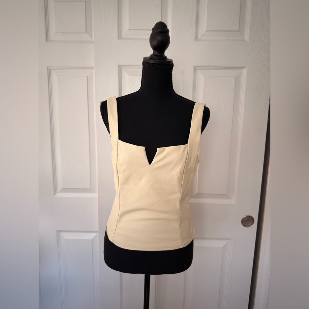 Lucy Paris Elegant Cream Sleeveless Top